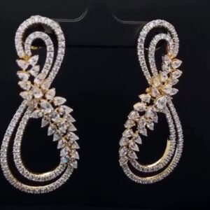 Earring 18 kt gold Pear Round