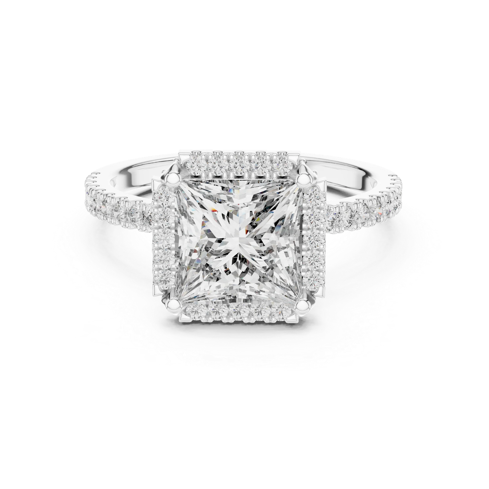 MAJESTIC SPARKLE 2.5-CT PRINCESS ENGAGEMENT RING IN 14-KT WHITE GOLD