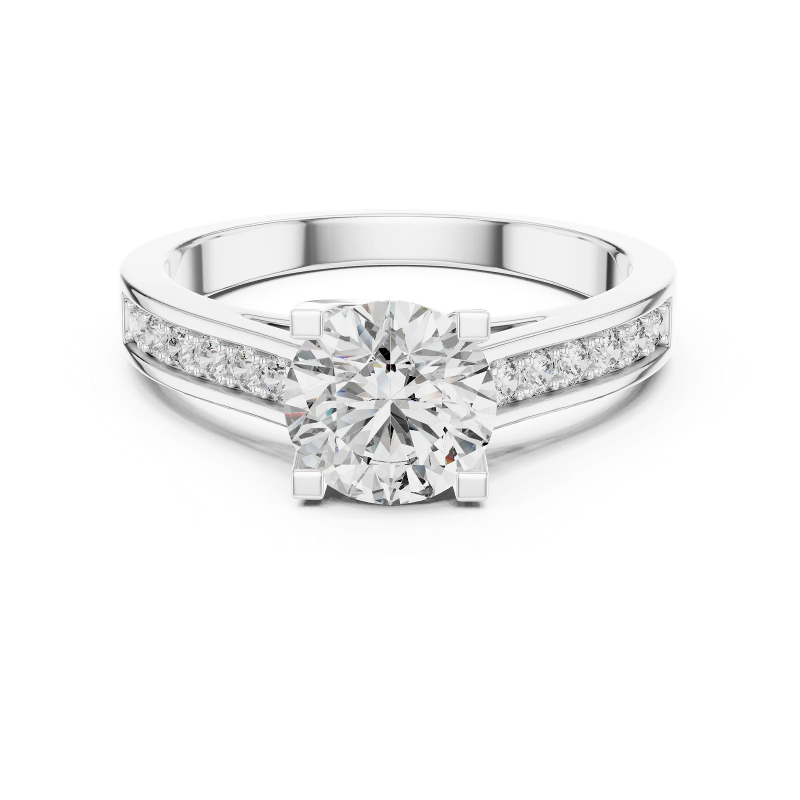 LUSTROUS SOLITAIRE 1-CT ROUND DIAMOND RING IN 14-KT WHITE GOLD