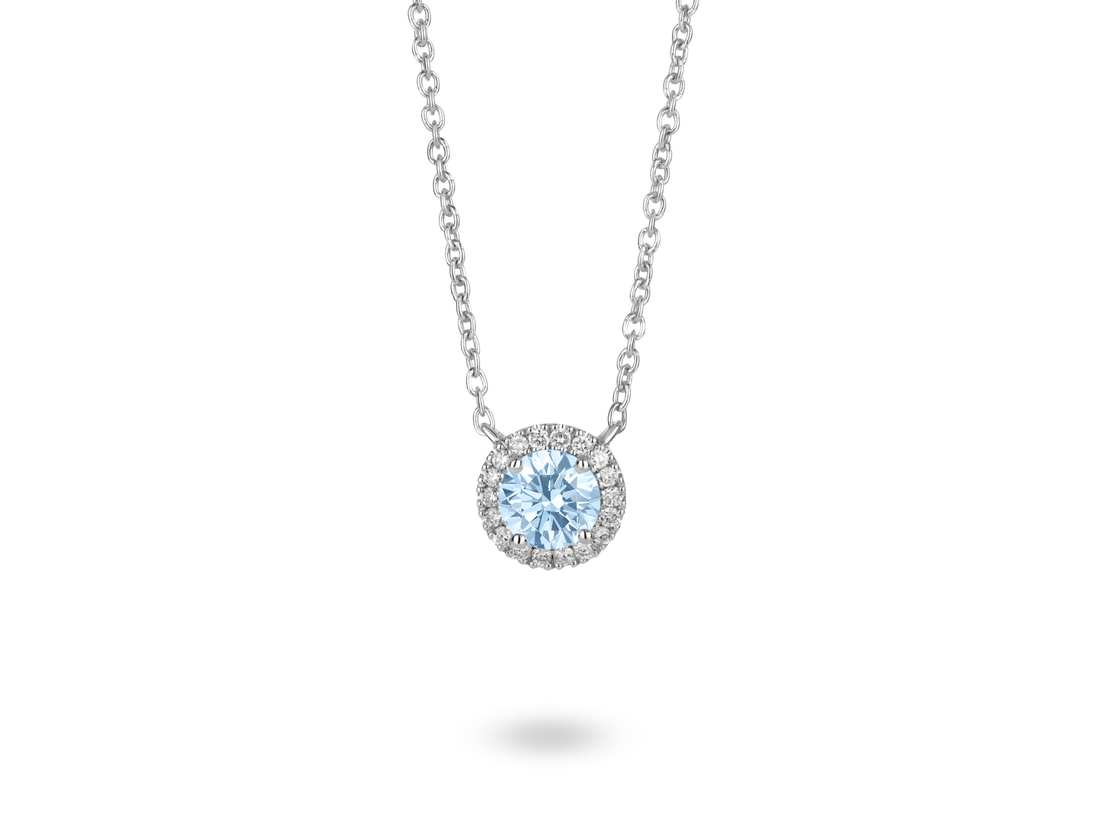 Lab-Grown Diamond Pendant Blue
