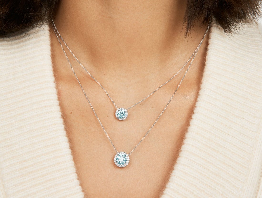 Lab-Grown Diamond Pendant Blue - Image 3