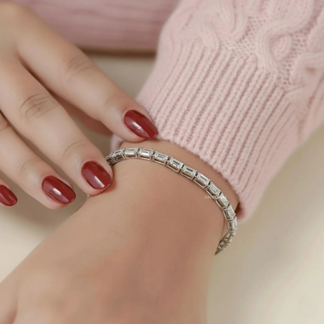 White Gold Tennis Bracelet - Image 4
