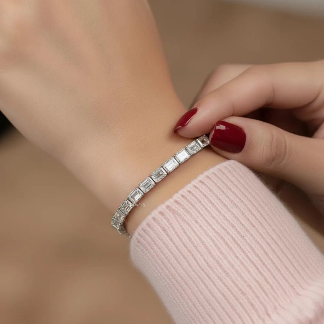 White Gold Tennis Bracelet - Image 5