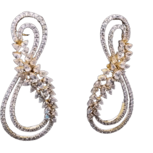 Earring Gold Pear Round