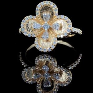Celeste Four-Petal Crystal Ring